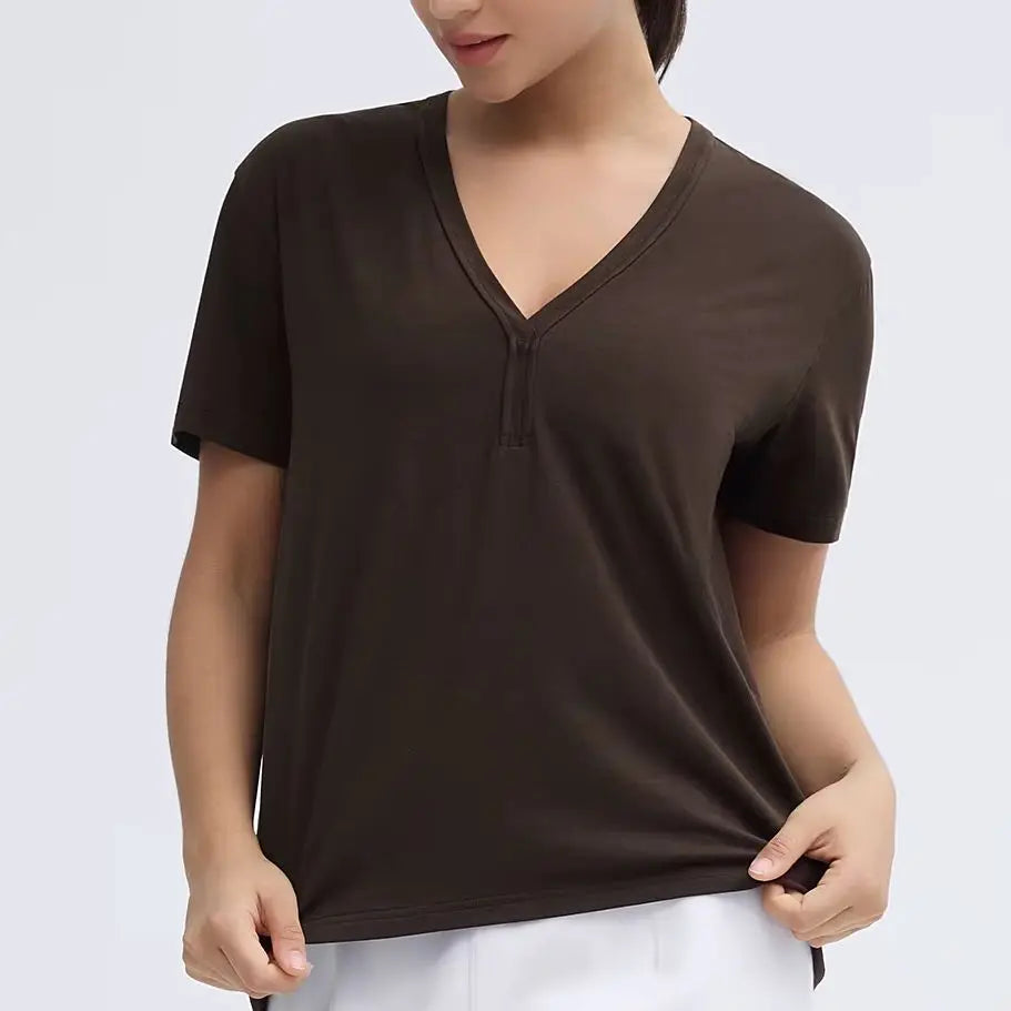 THE GYM PEOPLE Women's Loose Fit Workout T-Shirts V Neck Short Sleeve Running Yoga Lounge Tee Tops