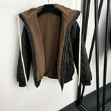 2026 Women Autumn Winter Fleece‑Lined Stand Collar Quilted Padded Jacket ZX5801