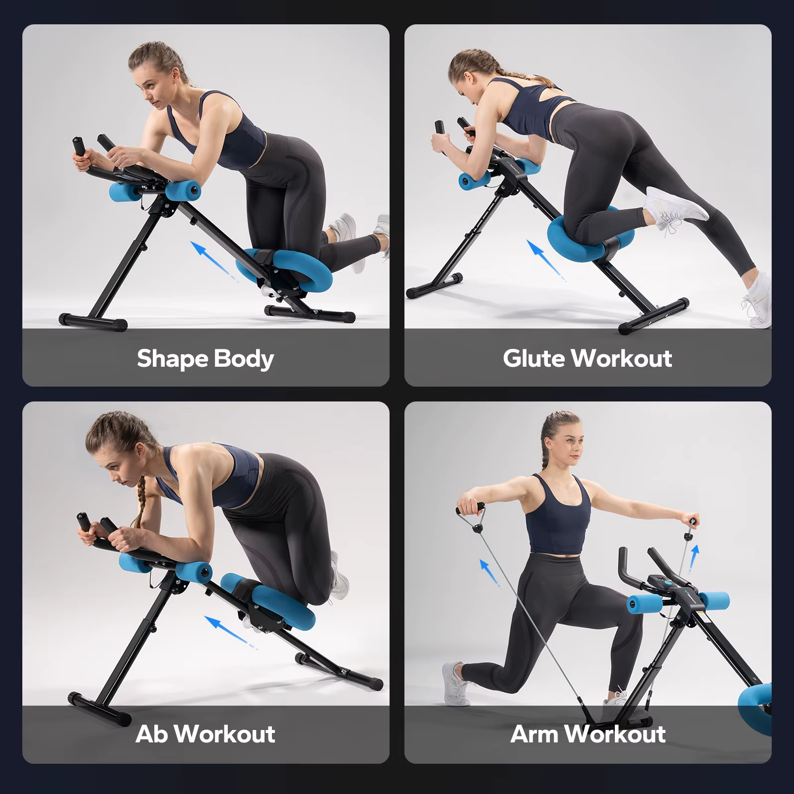 Ab Machine Adjustable Trainer Workout Foldable Knee Protection Abdominal Exercise Machine Core Ab Exercise System Trainer