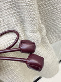 2026 Women Tunic Sweater Boat Neck Batwing Flare Sleeve Leather Drawstring Bow Waist Thick Wool Blend Loose Top