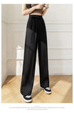 Lady Baggy Pants High Waist Lace Up Straight Leg Pants Women's Classic Designer Suit Trousers High Fashion Korean style Office