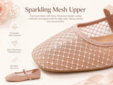 2026 Women's Mesh Ballet Flats Pointed Toe Breathable Flat Shoes Elegant Casual Slip On Shoes For Office Travel