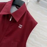2026 New Style Womens Red Denim Vest Jacket Coat Size M L Fashionable and Good Texture Code 042