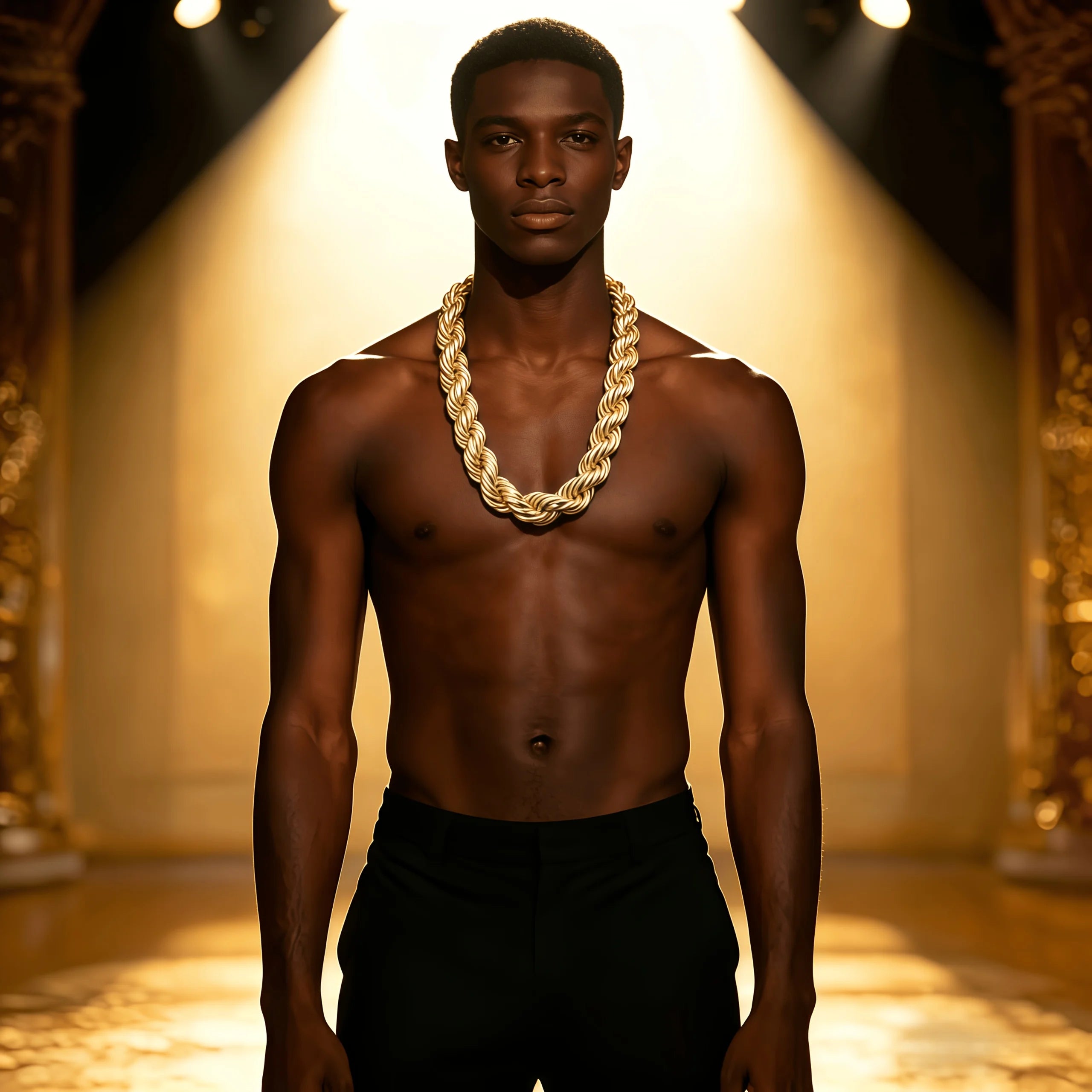 12Mm Men'S Twisted Rope Chain Necklace, High-Quality Hip-Hop Jewelry, Suitable for Daily And Party Use, Hip-Hop Style, Perfect for Carnival, Father'S Day, Birthdays, Christmas Gift