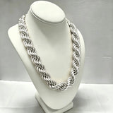 12Mm Men'S Twisted Rope Chain Necklace, High-Quality Hip-Hop Jewelry, Suitable for Daily And Party Use, Hip-Hop Style, Perfect for Carnival, Father'S Day, Birthdays, Christmas Gift
