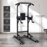 Adjustable Height Power Tower for Home Gym: Pull-Up, Dip Station, Multi-Function Strength Training Fitness Equipment