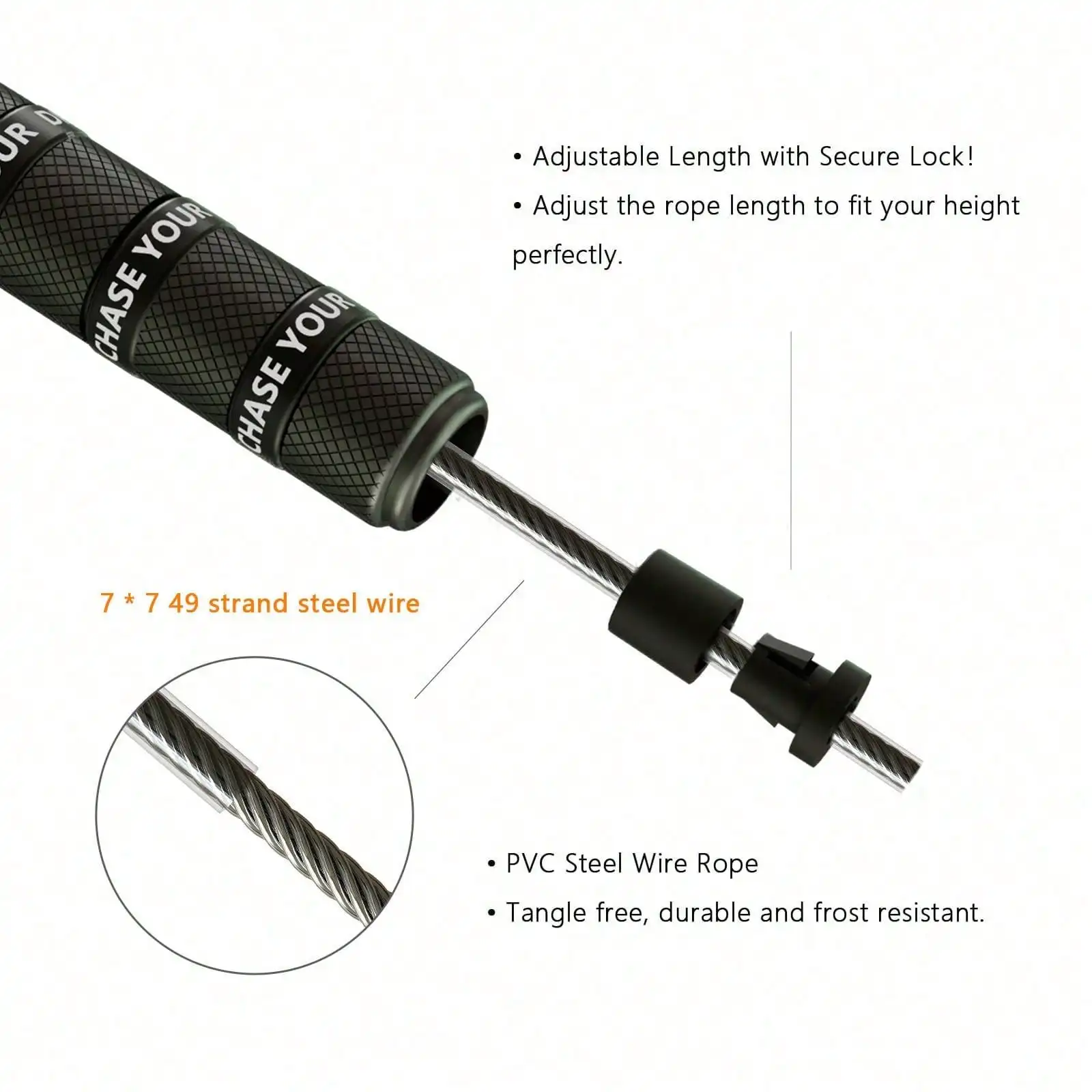 Adjustable Speed Jump Rope | 10Ft Steel Cable | 360° Dual Bearings | Anti-Slip Metal Grips | Fast, Durable for Crossfit HIIT