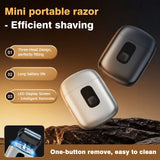 Mini Portable Men's Shaver Electric Foil Shaver IPX7 Waterproof Pocket Travel Beard Razor LED Power Display USB-C Rechargeable Wet Dry Shaving Machine For Male