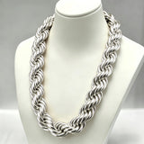 12Mm Men'S Twisted Rope Chain Necklace, High-Quality Hip-Hop Jewelry, Suitable for Daily And Party Use, Hip-Hop Style, Perfect for Carnival, Father'S Day, Birthdays, Christmas Gift
