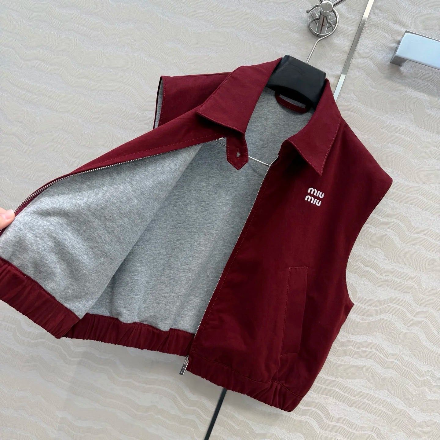 2026 New Style Womens Red Denim Vest Jacket Coat Size M L Fashionable and Good Texture Code 042