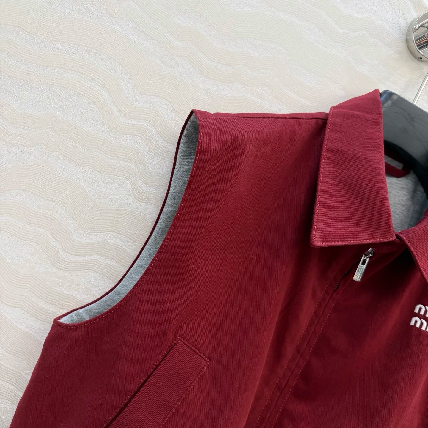 2026 New Style Womens Red Denim Vest Jacket Coat Size M L Fashionable and Good Texture Code 042