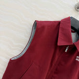 2026 New Style Womens Red Denim Vest Jacket Coat Size M L Fashionable and Good Texture Code 042