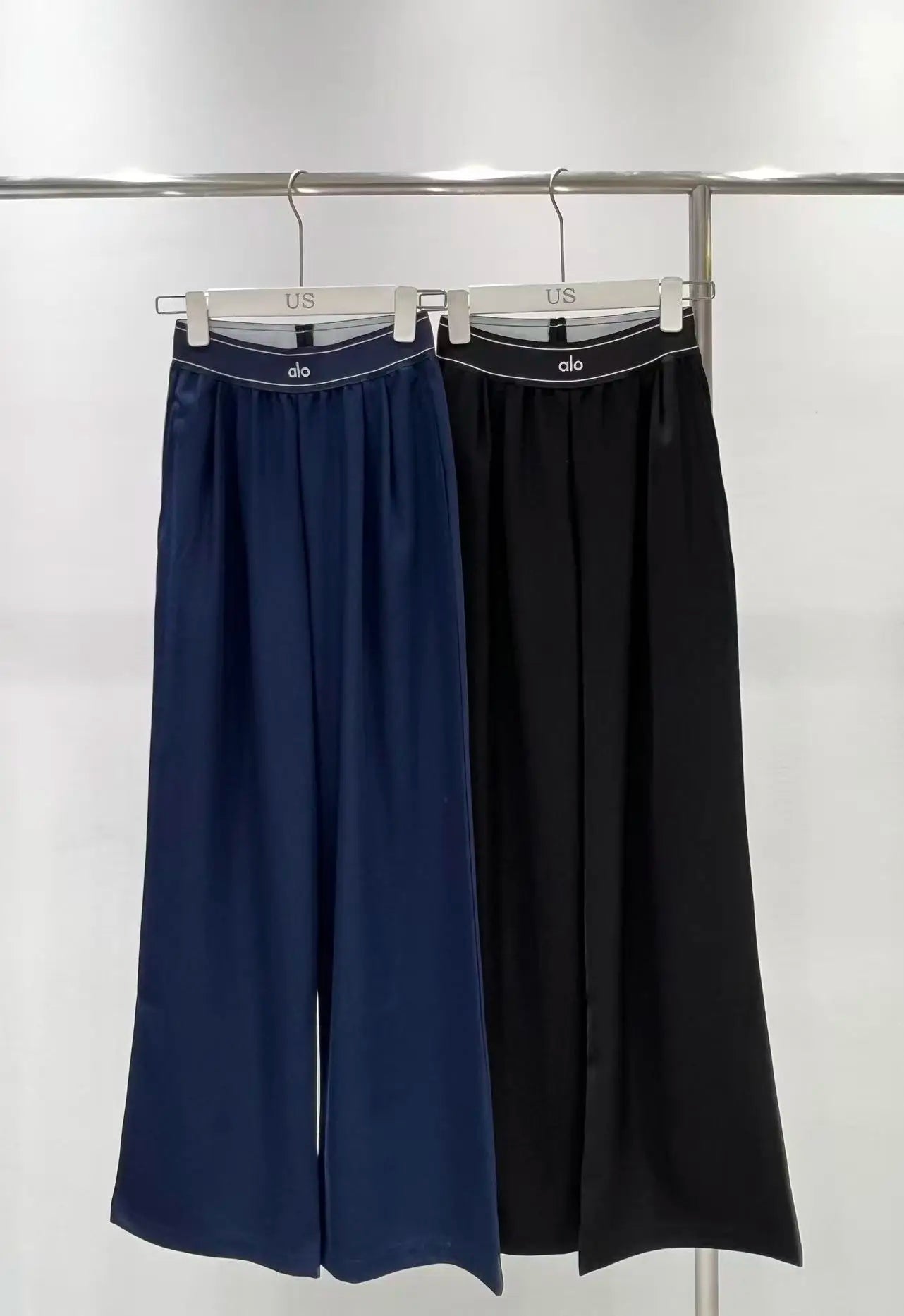 2026 New Style Womens Spliced Waist Casual Straight Pants Size M L Comfortable and Versatile Code 041