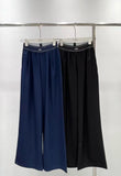 2026 New Style Womens Spliced Waist Casual Straight Pants Size M L Comfortable and Versatile Code 041