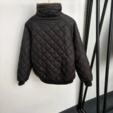 2026 Women Autumn Winter Fleece‑Lined Stand Collar Quilted Padded Jacket ZX5801