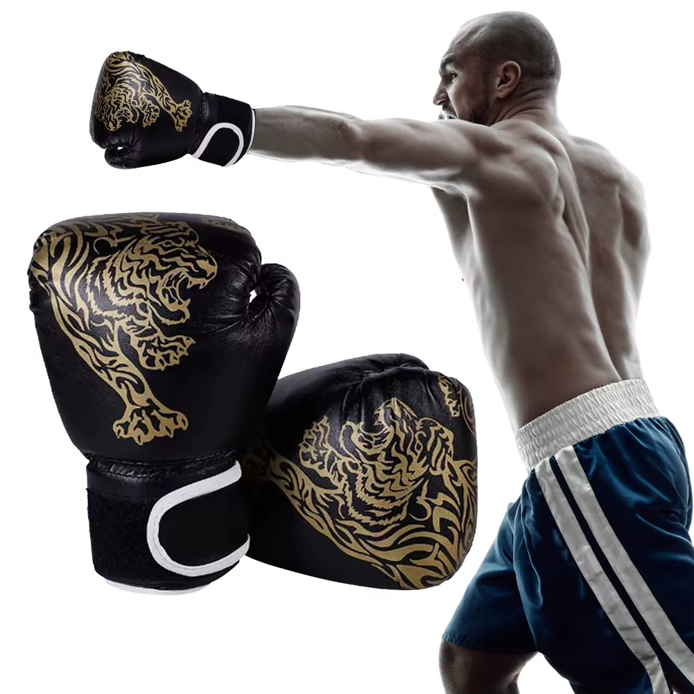 Boxing Gloves Breathable Sanda Boxing Gloves PU Leather Professional Boxing Gloves Fighting Taekwondo Mitts for Children Adults