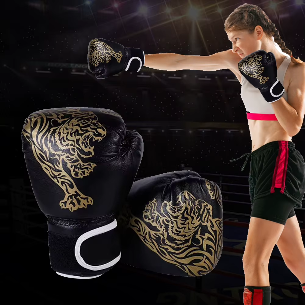 Boxing Gloves Breathable Sanda Boxing Gloves PU Leather Professional Boxing Gloves Fighting Taekwondo Mitts for Children Adults
