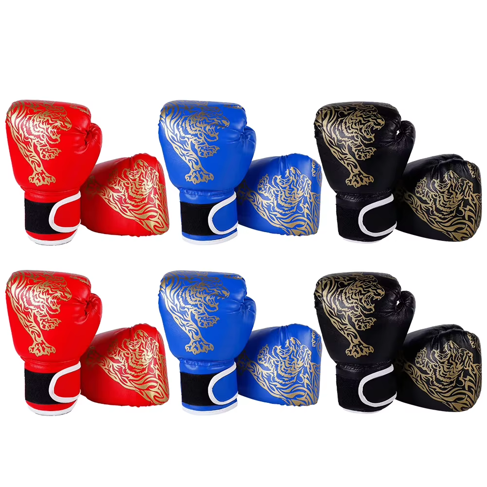 Boxing Gloves Breathable Sanda Boxing Gloves PU Leather Professional Boxing Gloves Fighting Taekwondo Mitts for Children Adults