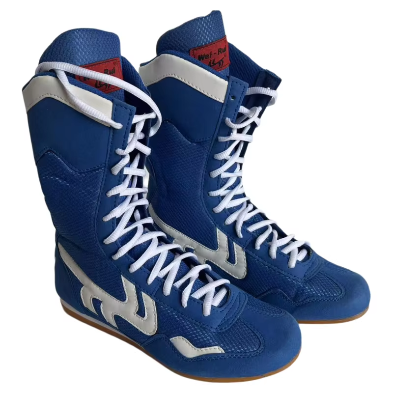 Boxing Shoes High Professional for Men and Women Adult Blue Red Black 35 -46