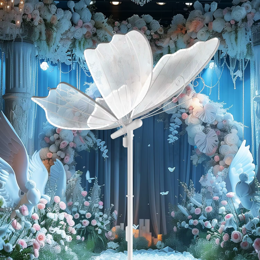 Butterfly Floor Lamp with 3 Color Temperatures & Dimmable - Inline Cord Switch for Wedding, Party, Banquet Decor