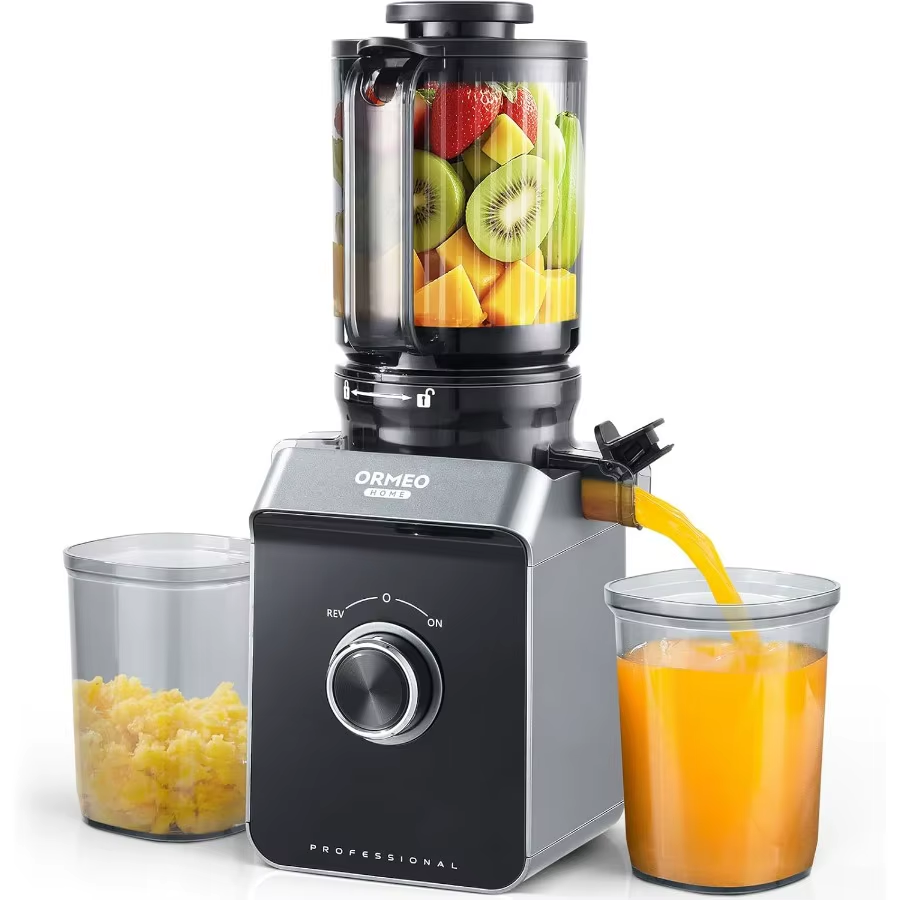 Cold Press Juicer Masticating Juicer with 5.0 Large Feed Chute for Whole Fruits and Vegetables Pulp Separation 99.6 Juice Purit