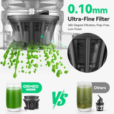 Cold Press Juicer Masticating Juicer with 5.0 Large Feed Chute for Whole Fruits and Vegetables Pulp Separation 99.6 Juice Purit