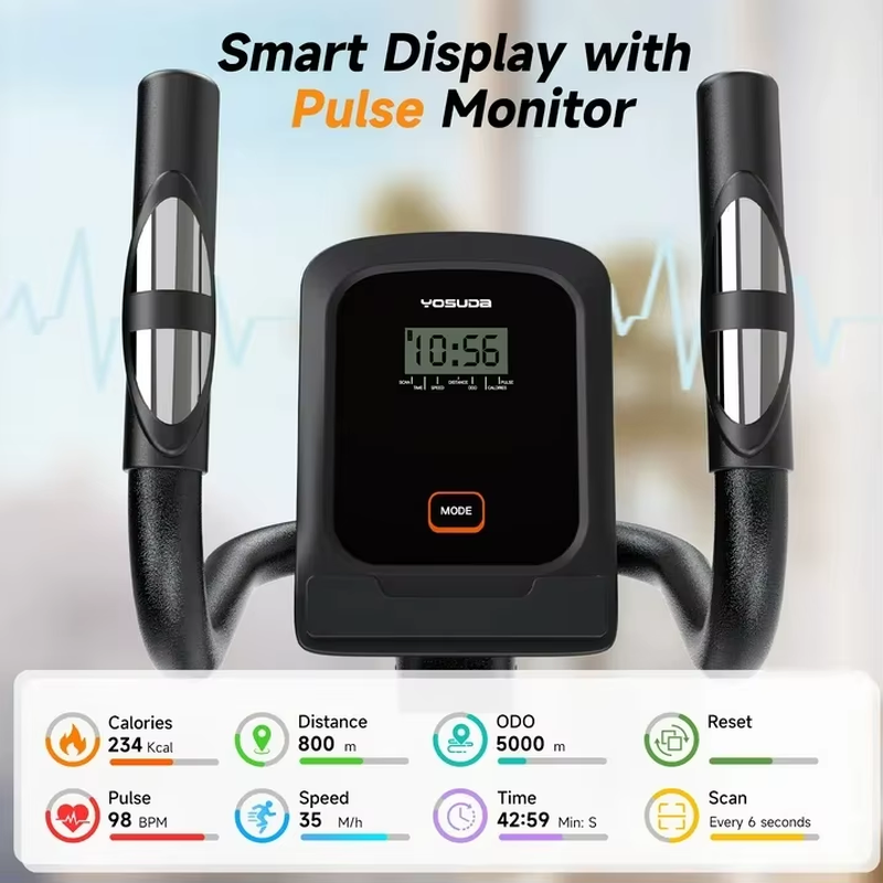 Compact Elliptical Machine Only 2 Sq Ft,15In Stride Foldable Elliptical for Home,Folding Elliptical Exercise Machine