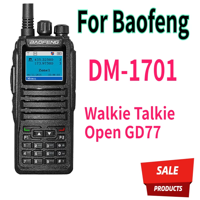 DM-1701 for Baofeng Walkie Talkie Open GD77 Dual Mode Analog/Digital Tier 1+2 Dual Time Slot Ham Dual Band Two Way Radio DR-1801