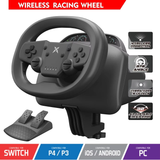 DOYO Racing Game Steering Wheel Vibration Controller Simulation Racing Pedals for Switch/Pc /Ps4/Ps3/Ios and Android Phones