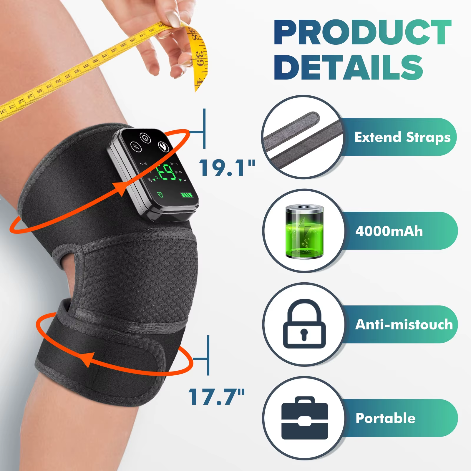 Electric Heated Vibration Knee Massage Pad 3 in 1 Massager Shoulder Elbow 3 Hot Compress Thermal Joint Brace Muscle Relaxation