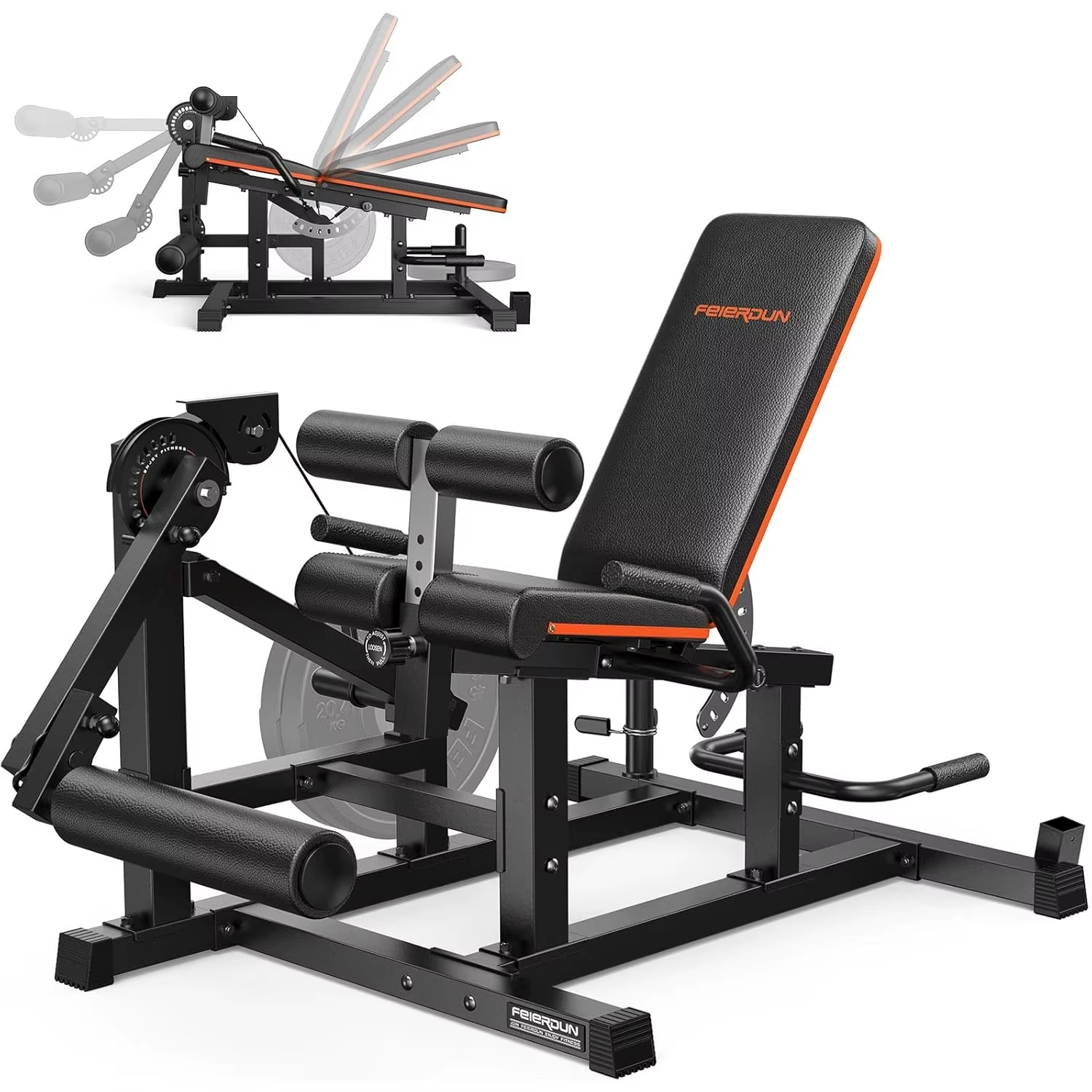 FEIERDUN Leg Extension and Curl Machine, Adjustable Leg Curl Machine, Seated Leg Extension Machine,Home Gym Leg Machine