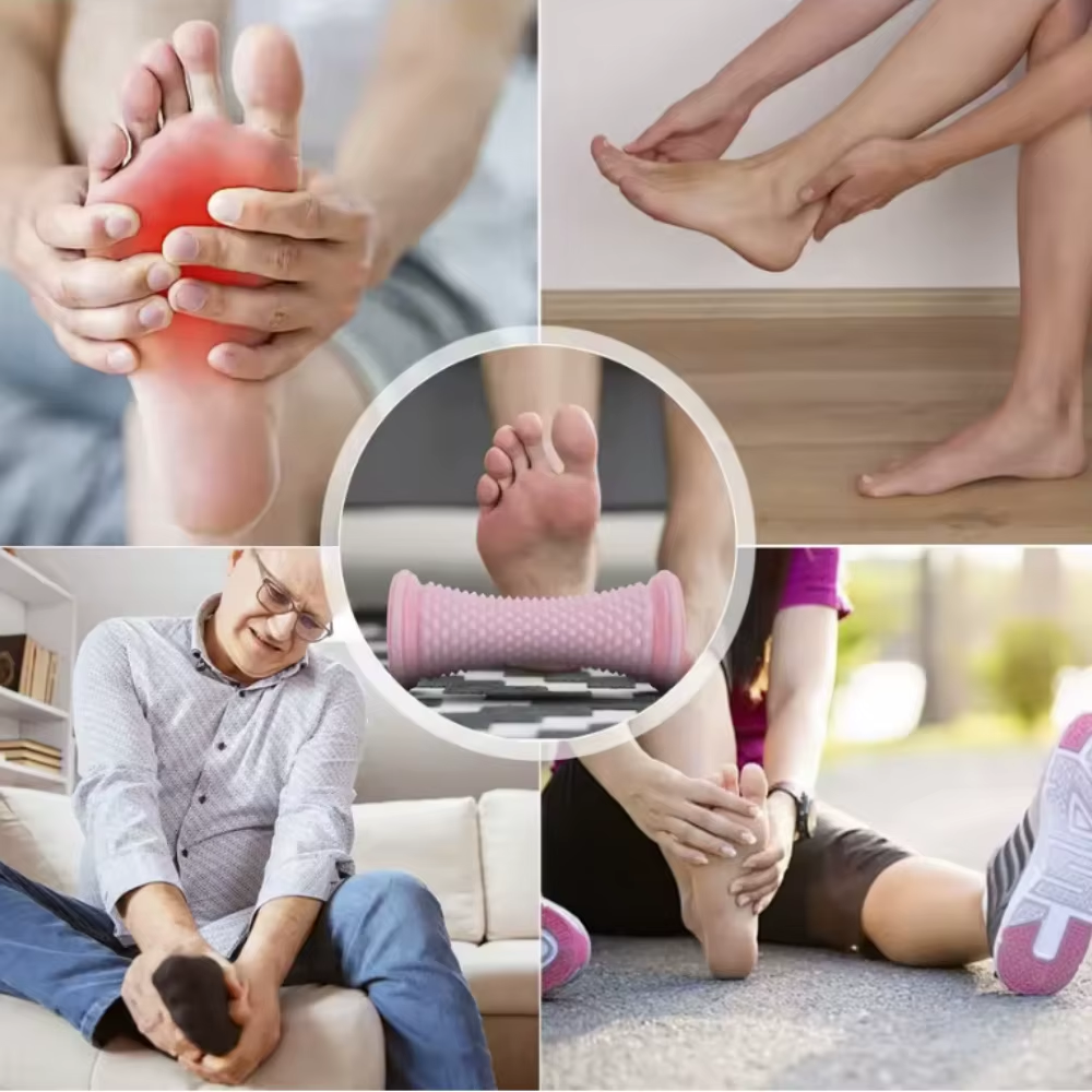 Foot Massager Massage Roller Yoga Massage Ball Plantar Fascia Roller Muscle Relaxation Care Plastic Manual Foot Massager