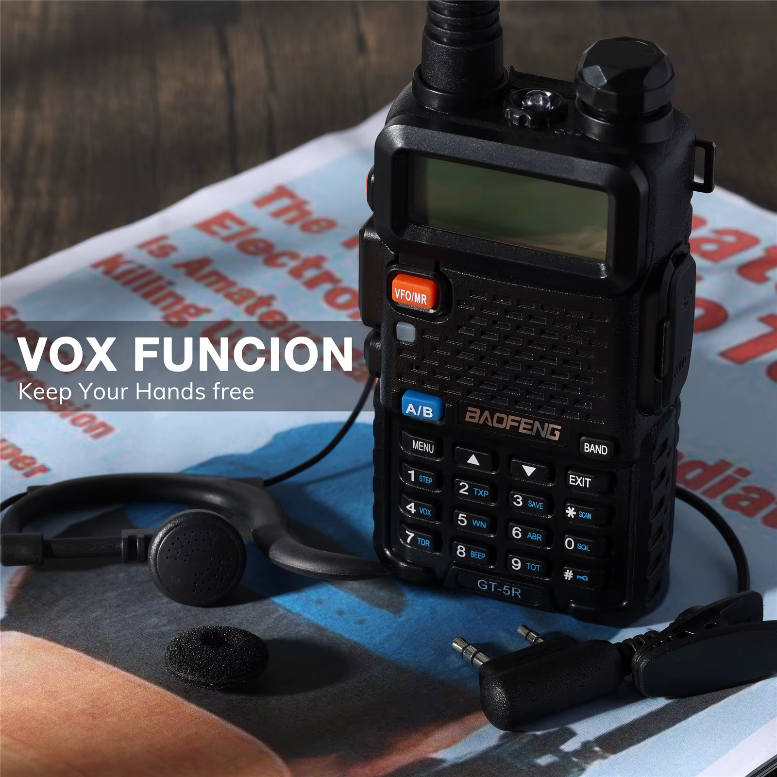 GT-5R Handheld Ham Radio, Walkie Talkies for Adults, FCC Compliant, Black