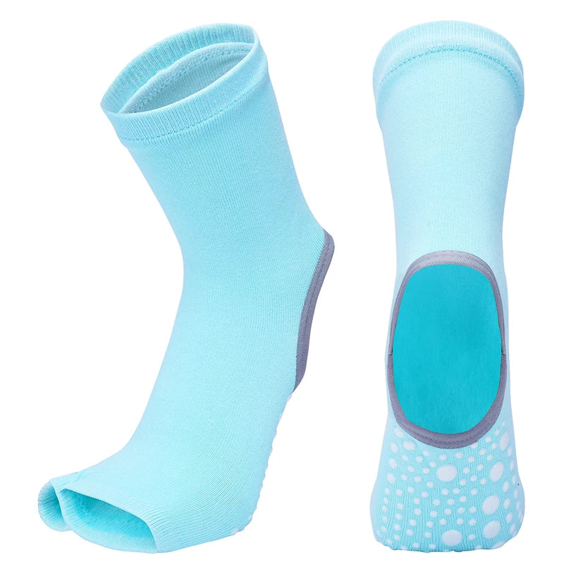 Hot Two Toe Yoga Socks Silicone Non Slip Quick-Dry Pilates Sock Foot Heel Cotton Ventilation Ballet Dance Sock for Women Fitnes
