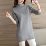 Spring Autumn Winter New Turtleneck Sweater Women's Jumper Medium Long Wool Knit Top Pullover Bottoming Sweaters Pulls Femmes
