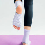 Hot Two Toe Yoga Socks Silicone Non Slip Quick-Dry Pilates Sock Foot Heel Cotton Ventilation Ballet Dance Sock for Women Fitnes