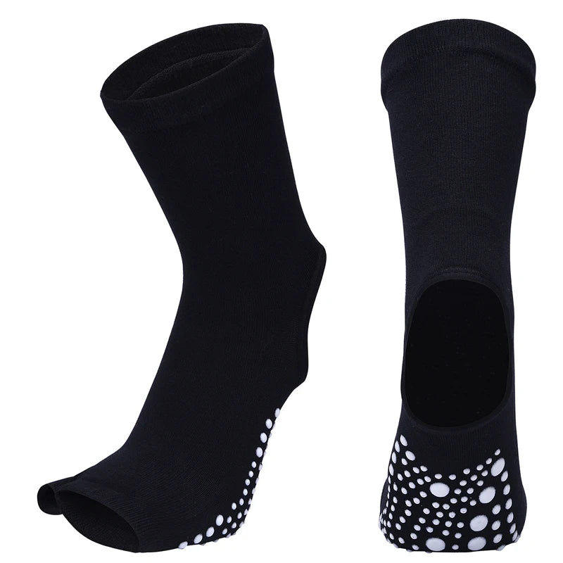 Hot Two Toe Yoga Socks Silicone Non Slip Quick-Dry Pilates Sock Foot Heel Cotton Ventilation Ballet Dance Sock for Women Fitnes