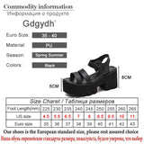 Gdgydh Black Platform Women Sandals Summer Female Shoes Woman Chunky Heel Fashion Buckle Causal Sandals Open Toe