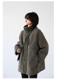 CHIC VEN Women Jacket Coat Thicken Warm Casual Lamb Faux Fur Woman Overcoat Loose Outerwear Female Tops Lady Autumn Winter 2025