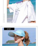 Women's Sun Hat Cycling Breathable Visor Caps Female Scalable Brim Empty Top Baseball Cap Wide Brim Cap UV Protection Beach Hats