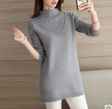 Spring Autumn Winter New Turtleneck Sweater Women's Jumper Medium Long Wool Knit Top Pullover Bottoming Sweaters Pulls Femmes