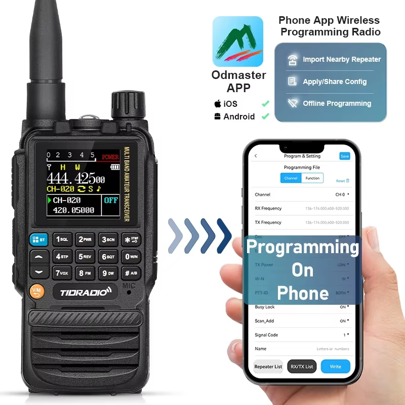H3 Walkie Talkie Phone APP Wireless Programming HAM Air Band Long Range Radio USB Type-C Cable Programming &Charge