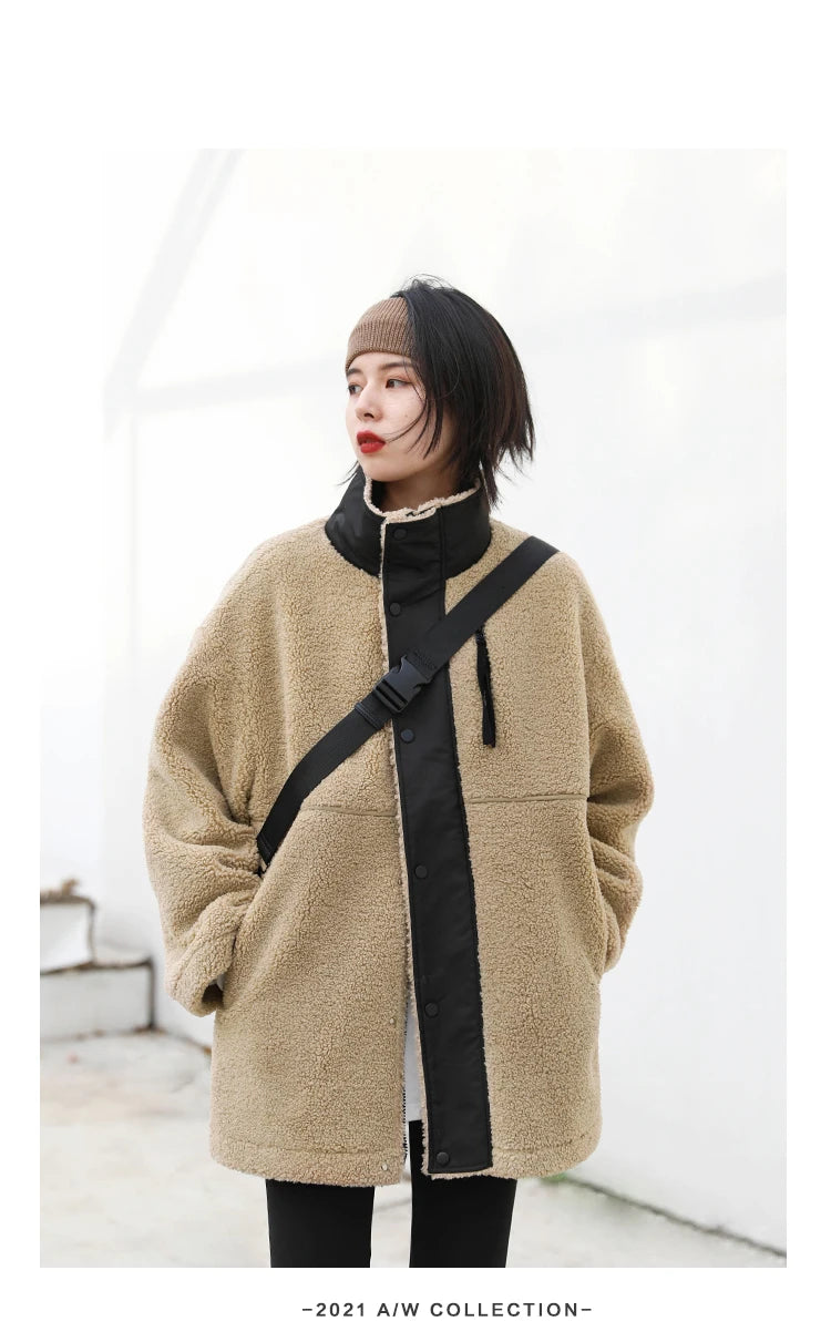 CHIC VEN Women Jacket Coat Thicken Warm Casual Lamb Faux Fur Woman Overcoat Loose Outerwear Female Tops Lady Autumn Winter 2025