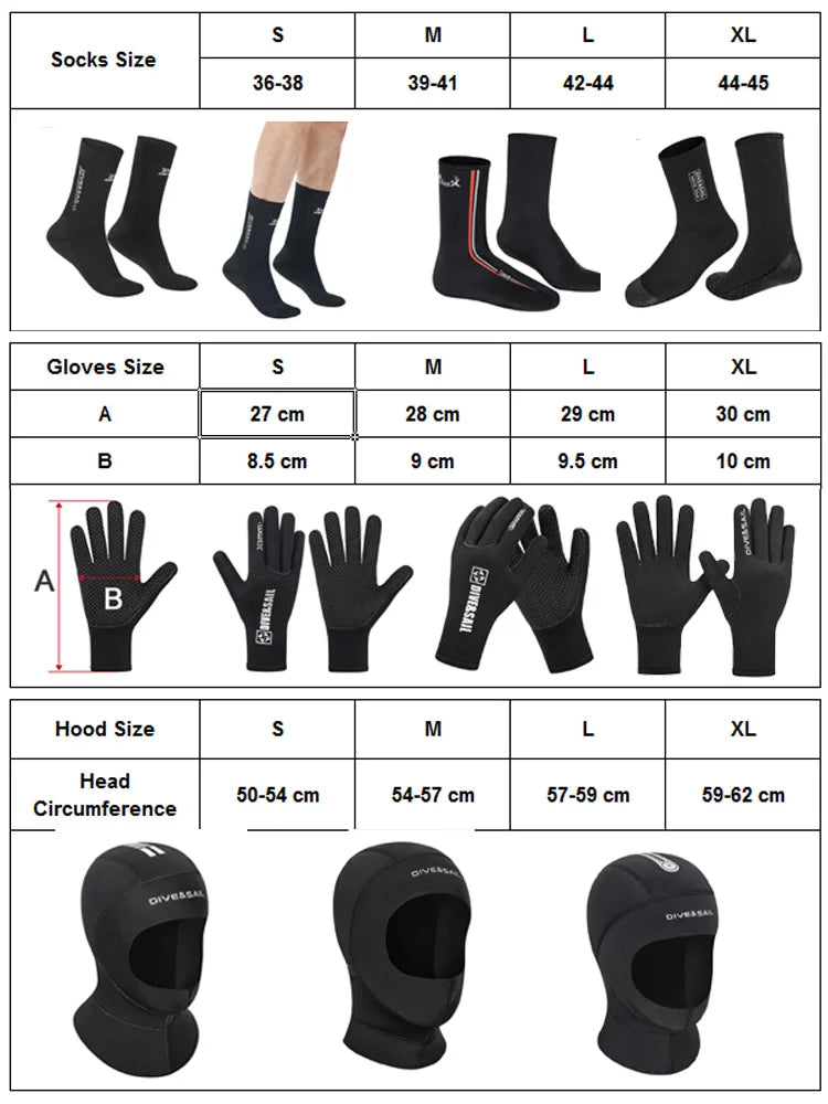 Diving Socks 3mm Neoprene Beach Water Socks-Anti Slip for Snorkel Diving Swim Youth Men Women Wet Hood Gloves