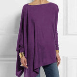 Cotton Irregular Women Blouses Shirt 2022 Autumn Female Solid Pullover Tops Casual O Neck Long Sleeve Blouse Ladies Tunic Blusas