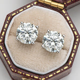 IOGOU 3mm/4mm/5mm/6.5mm/8mm/9mm/10mm/11mm D VVS1 Moissanite Stud Earrings 925 Silver Four Claw Earrings For Women Fine Jewelry