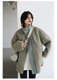 CHIC VEN Women Jacket Coat Thicken Warm Casual Lamb Faux Fur Woman Overcoat Loose Outerwear Female Tops Lady Autumn Winter 2025