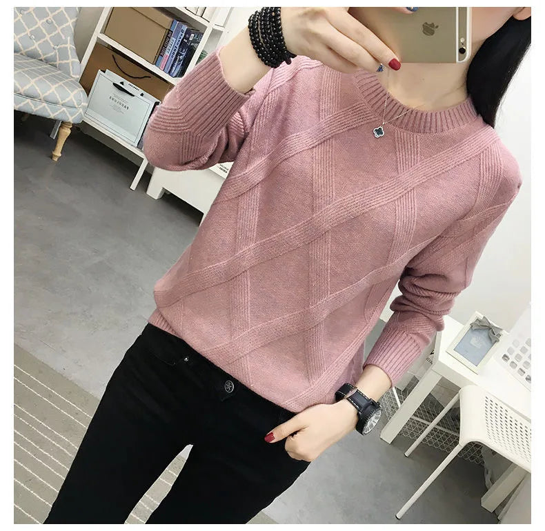 Fdfklak 2026 New Spring Autumn Sweater Women's Winter Pullover Loose Wool Bottoming Thick Sweaters Outer Wear Pull Femme S-3XL