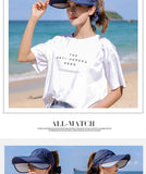 Women's Sun Hat Cycling Breathable Visor Caps Female Scalable Brim Empty Top Baseball Cap Wide Brim Cap UV Protection Beach Hats