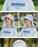 Women Outdoor Riding Anti-UV Sun Hat Foldable Big Brim Hats Neck Face Protection Detachable Mask Sunscreen Breathable Beach Caps